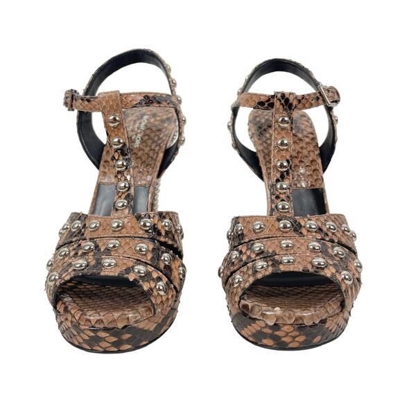 Michael Kors Rosanna Sandals Genuine Python Studded Size 37.5 - Picture 5 of 12